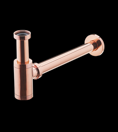 BOTTLE TRAP WITH 10 & 7.5 INCH PIPE - AQUANT -  ( ROSE GOLD -  - 0x32 mm - 0inchX1.28inch )