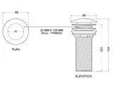 WASTE COUPLING W/POP UP F/T - AQUANT -  ( BLACK MATT -  - 0x0 mm - 0inchx0inch )
