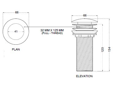 WASTE COUPLING W/POP UP F/T - AQUANT -  ( BLACK MATT -  - 0x0 mm - 0inchx0inch )