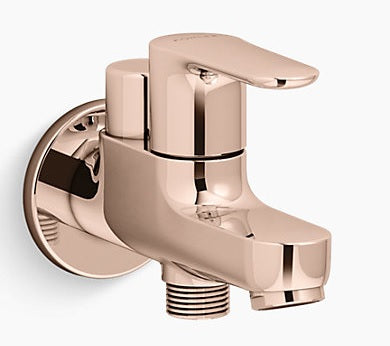 (REST) JULY-2 WAY BIB COCK W/FLANGE - KOHLER POPULAR -  ( ROSE GOLD - POPULAR - 0x15 mm - 0.5inchX0.6inch )