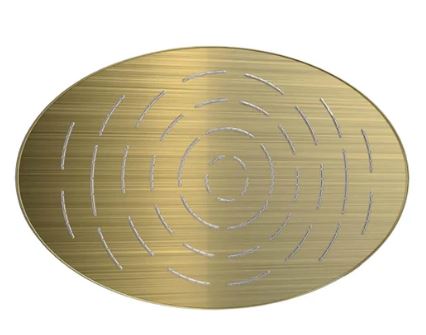 MAZE OVAL  13.5  X 8.5   - JAQUAR FAUCETS -  ( GOLD DUST - OVERHEAD SHOWER - 15x340 mm - 0.5inchX13.5inch )