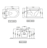 RIMLESS W/H WC W/UF/S.S/C W/BLIND INST.( BOLT DISTANCE 7INCH) - JAQUAR SWARE -  ( 375x520x360 mm -14.8×20.5 ×14.2 inches )