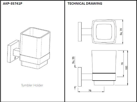 TUMBLER HOLDER - JAQUAR FAUCETS -  ( CHROME - ACC. KUBIX PRIME - 0x0 mm - 0inchx0inch )