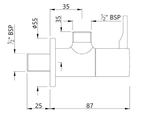 ANGULAR STOP COCK WITH WALL FLANGE - JAQUAR FAUCETS -  ( CHROME - FLORENTINE PRIME - 0x15 mm - 0inchX0.5inch )