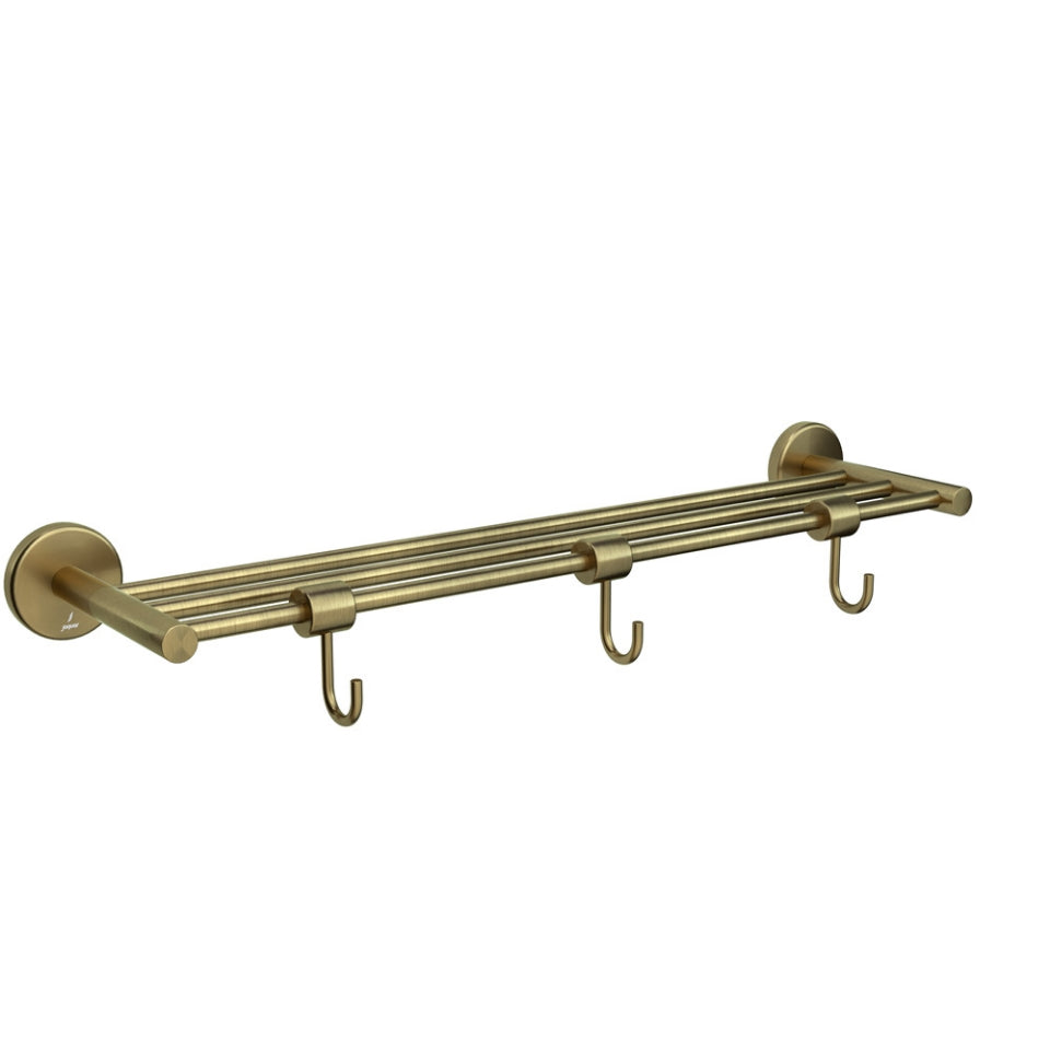 TOWEL RACK WITHOUT LOWER HANG W/3 HOOKS - JAQUAR FAUCETS -  ( ANTIQUE BRONZE - CONTINENTAL ACC. - 0x600 mm - 24inchX0inch )