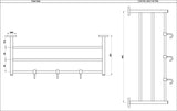TOWEL RACK WITHOUT LOWER HANG W/3 HOOKS - JAQUAR FAUCETS -  ( ANTIQUE BRONZE - CONTINENTAL ACC. - 0x600 mm - 24inchX0inch )