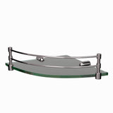 CORNER GLASS SHELF - JAQUAR FAUCETS -  ( BLACK CHROME - CONTINENTAL ACC. - 225x225 mm - 9inchX9inch )