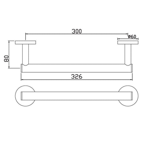 GRAB BAR - JAQUAR FAUCETS -  ( BLACK MATT - CONTINENTAL ACC. - 0x300 mm - 0inchX12inch )