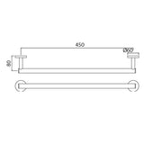 TOWEL RAIL - JAQUAR FAUCETS -  ( CHROME - CONTINENTAL ACC. - 0x450 mm - 0inchX18inch )