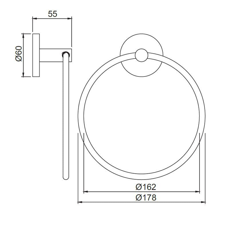 TOWEL  RING ROUND - JAQUAR FAUCETS -  ( CHROME - CONTINENTAL ACC. - 0x0 mm - 0inchx0inch )