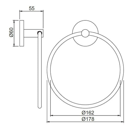 TOWEL  RING ROUND - JAQUAR FAUCETS -  ( CHROME - CONTINENTAL ACC. - 0x0 mm - 0inchx0inch )