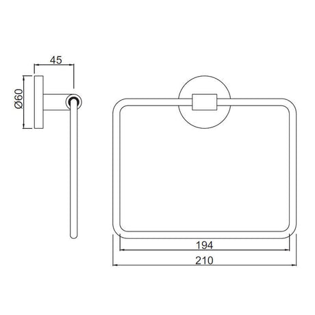 TOWEL  RING SQUARE - JAQUAR FAUCETS -  ( CHROME - CONTINENTAL ACC. - 0x0 mm - 0inchx0inch )