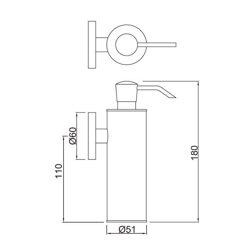 SOAP DISP W/METAL BOTTLE - JAQUAR FAUCETS -  ( BLACK CHROME - CONTINENTAL ACC. - 0x0 mm - 0inchx0inch )