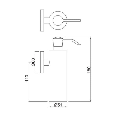 SOAP DISP W/METAL BOTTLE - JAQUAR FAUCETS -  ( BLACK CHROME - CONTINENTAL ACC. - 0x0 mm - 0inchx0inch )