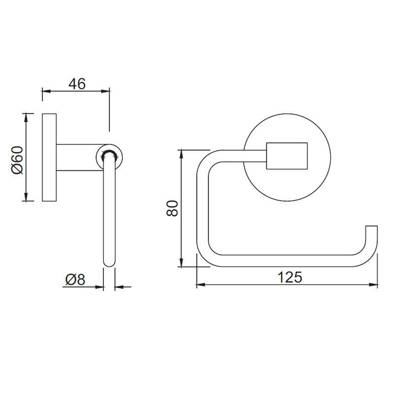 TOILET ROLL HOLDER - JAQUAR FAUCETS -  ( BLACK CHROME - CONTINENTAL ACC. - 0x0 mm - 0inchx0inch )