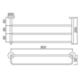 TOWEL RACK W/HANGER - JAQUAR FAUCETS -  ( CHROME - CONTINENTAL ACC. - 0x600 mm - 0inchX24inch )