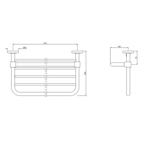 TOWEL  RACK WITH SINGLE RAIL - JAQUAR FAUCETS -  ( CHROME - ACC.HOTELIER SERIES - 0x0 mm - 0inchx0inch )