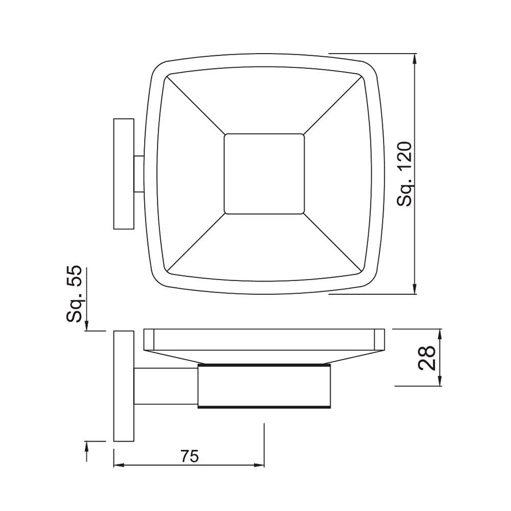 SOAP DISH - JAQUAR FAUCETS -  ( CHROME - ACC. KUBIX PRIME - 0x0 mm - 0inchx0inch )