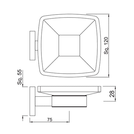SOAP DISH - JAQUAR FAUCETS -  ( CHROME - ACC. KUBIX PRIME - 0x0 mm - 0inchx0inch )