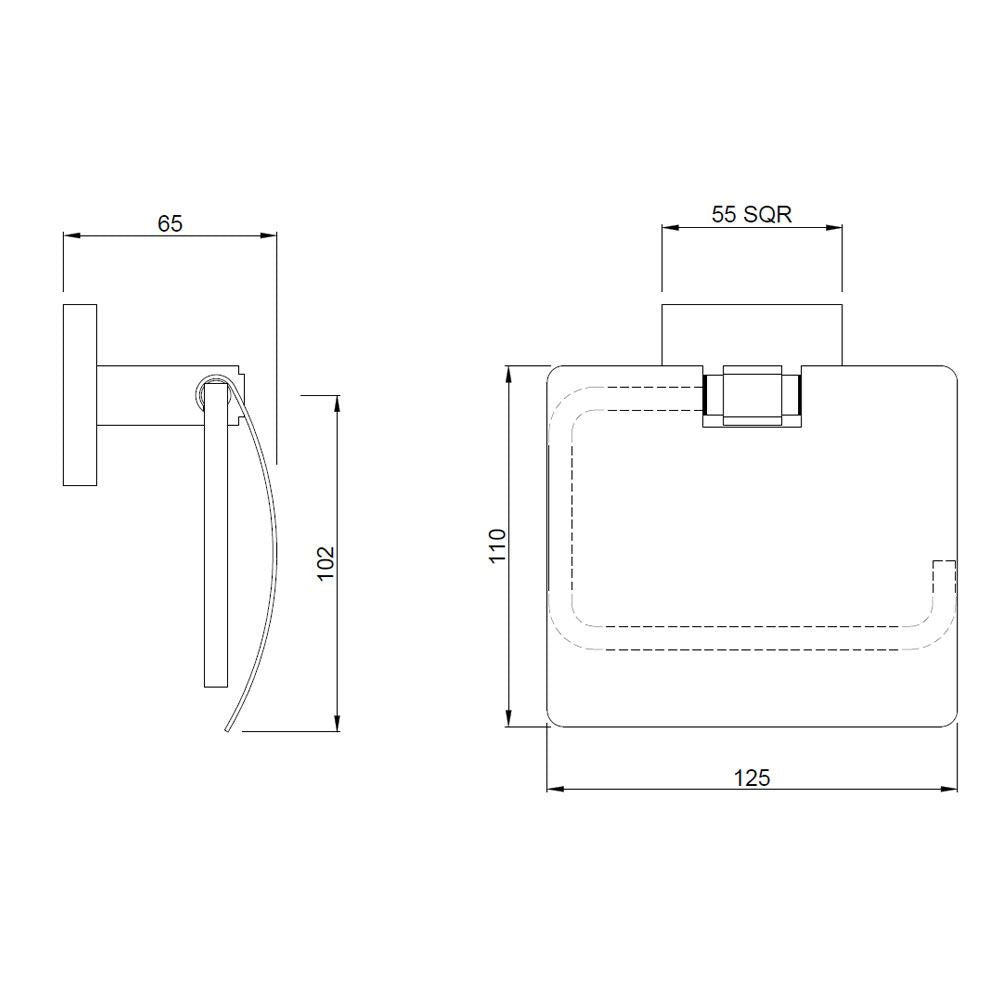 PAPER HOLDER W/COVER - JAQUAR FAUCETS -  ( CHROME - ACC. KUBIX PRIME - 0x0 mm - 0inchx0inch )