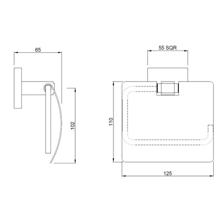 PAPER HOLDER W/COVER - JAQUAR FAUCETS -  ( CHROME - ACC. KUBIX PRIME - 0x0 mm - 0inchx0inch )