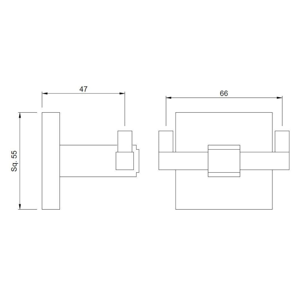 DOUBLE HOOK - JAQUAR FAUCETS -  ( CHROME - ACC. KUBIX PRIME - 0x0 mm - 0inchx0inch )