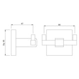 DOUBLE HOOK - JAQUAR FAUCETS -  ( CHROME - ACC. KUBIX PRIME - 0x0 mm - 0inchx0inch )