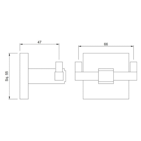 DOUBLE HOOK - JAQUAR FAUCETS -  ( CHROME - ACC. KUBIX PRIME - 0x0 mm - 0inchx0inch )
