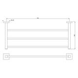 TOWEL RACK W/O LOWER HANGERS - JAQUAR FAUCETS -  ( CHROME - ACC. KUBIX PRIME - 0x600 mm - 0inchX24inch )