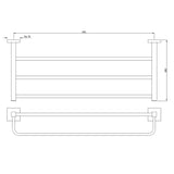 TOWEL RACK W/HANGERS - JAQUAR FAUCETS -  ( CHROME - ACC. KUBIX PRIME - 0x600 mm - 0inchX24inch )