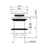 CLICK CLACK (POP-UP) WASTE F/T - JAQUAR FAUCETS -  ( BCH - ALLIED - 0x32 mm - 0inchX1.25inch )
