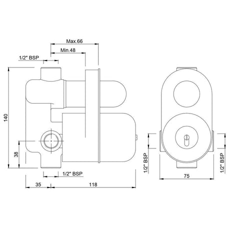 CONC.BODY FOR S.L HIGH FLOW  DIV - JAQUAR FAUCETS -  ( CHROME - ALLIED - 0x15 mm - 0inchX0.5inch )