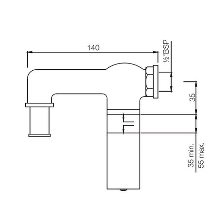 CONC.BODY FOR S/CONC.STOP COCK&SPOUT - JAQUAR FAUCETS -  ( CHROME - ALLIED - 0x15 mm - 0inchX0.5inch )