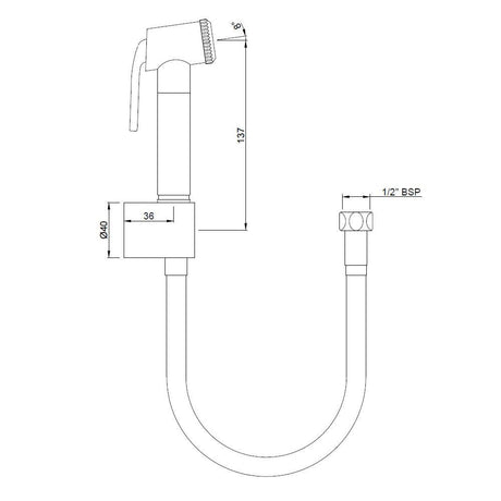HEALTH FAUCET WITH 1 MTR PVC TUBE - JAQUAR FAUCETS -  ( CHROME - ALLIED - 0x15 mm - 0inchX0.5inch )