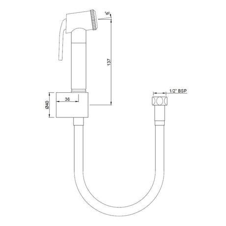 HAND SHOWER (HEALTH FAUCET) WITH 1 METER - JAQUAR FAUCETS -  ( BLACK MATT - ALLIED - 0x15 mm - 0inchX0.inch )