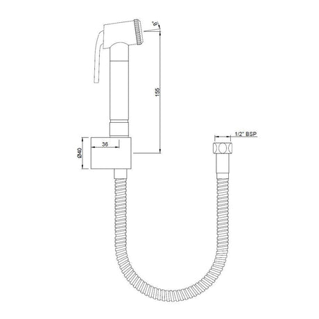 HEALTH FAUCET 1.2 MTR WITH NRV - JAQUAR FAUCETS -  ( CHROME - ALLIED - 0x15 mm - 0inchX0.5inch )