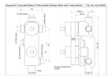 AQUAMAX CONCEALED BODY OF THERMOSTATIC SHOWER MIXER WITH 3-WAY DIVERTER, WITHOUT EXPOSED PARTS & SLEEVE  - JAQUAR FAUCETS -  ( CHROME - ALLIED - 0x20 mm - 0inchX0.75inch )
