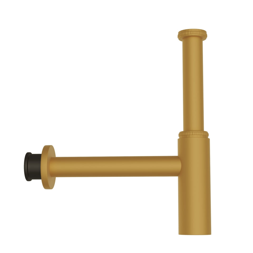 BOTTLE TRAP(W/INTERNAL PARTITION)32MM W/WALL FLANGE - JAQUAR FAUCETS -  ( GOLD MATT PVD - ALLIED - 300x32 mm - 12inchX1.25inch )