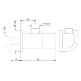 ANGLE COCK WITH FLANGE - JAQUAR FAUCETS -  ( CHROME - ALIVE - 0x15 mm - 0inchX0.5inch )