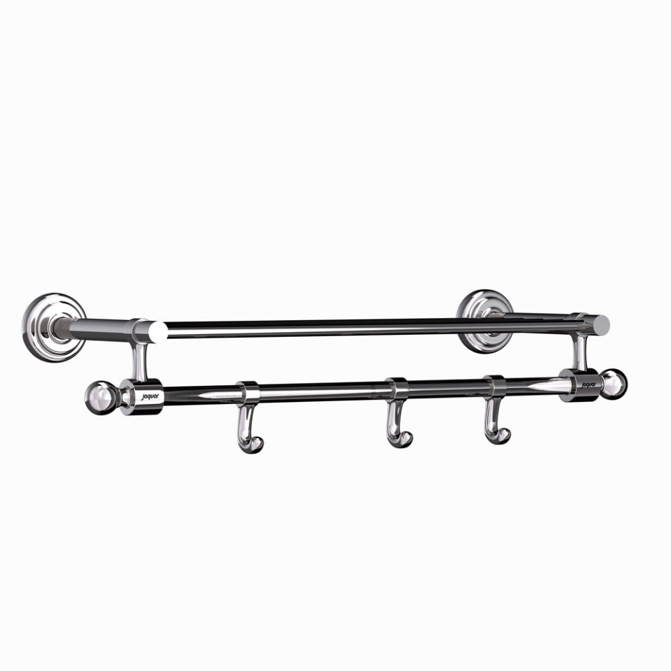 TOWEL RACK - JAQUAR FAUCETS -  ( BLACK CHROME - QUEENS ACC. - 0x450 mm - 0inchX18inch )
