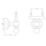 DOUBLE COAT HOOK - JAQUAR FAUCETS -  ( ANTIQUE COPPER - QUEENS ACC. - 0x0 mm - 0inchx0inch )
