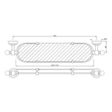 GLASS SHELF - JAQUAR FAUCETS -  ( CHROME - QUEENS ACC. - 0x550 mm - 0inchX22inch )