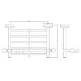 TOWEL RACK - JAQUAR FAUCETS -  ( BLACK CHROME - QUEENS ACC. - 0x450 mm - 0inchX18inch )