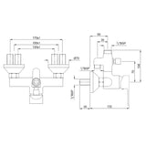 S.L. EXPOSED SHOWER MIXER - JAQUAR FAUCETS -  ( CHROME - ARIA - 0x15 mm - 0inchX0.5inch )