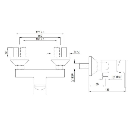 SINGLE LEVER EXPOSED SHOWER MIXER WALL MOUNTED - JAQUAR FAUCETS -  ( CHROME - ARIA - 0x15 mm - 0inchX0.6inch )