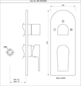 AQUAMAX EXPOSED PART KIT OF SINGLE LEVER SHOWER MIXER WITH 3-WAY DIVERTER & SLEEVE (COMPATIBLE WITH ALD-783N) - JAQUAR FAUCETS -  ( CHROME - ARIA - 0x15 mm - 0inchX0.5inch )