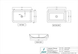 TABLE TOP BASIN - JAQUAR SWARE -  ( WHITE - ARIA - 700x435 mm - 28inchX17inch )