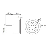 BODY SHOWER ROUND WITH INST BOX - JAQUAR FAUCETS -  ( ANTIQUE COPPER - BODY SHOWER - 15x120 mm - 0.5inchX4.5inch )
