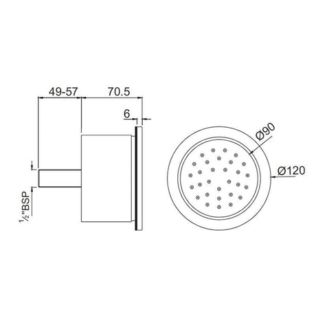 BODY SHOWER ROUND WITH INST BOX - JAQUAR FAUCETS -  ( ANTIQUE COPPER - BODY SHOWER - 15x120 mm - 0.5inchX4.5inch )