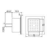 CONC.BODY SHOWER RECT. WITH INST BOX  - JAQUAR FAUCETS -  ( ANTIQUE COPPER - BODY SHOWER - 130x120 mm - 5.2inchX4.8inch )